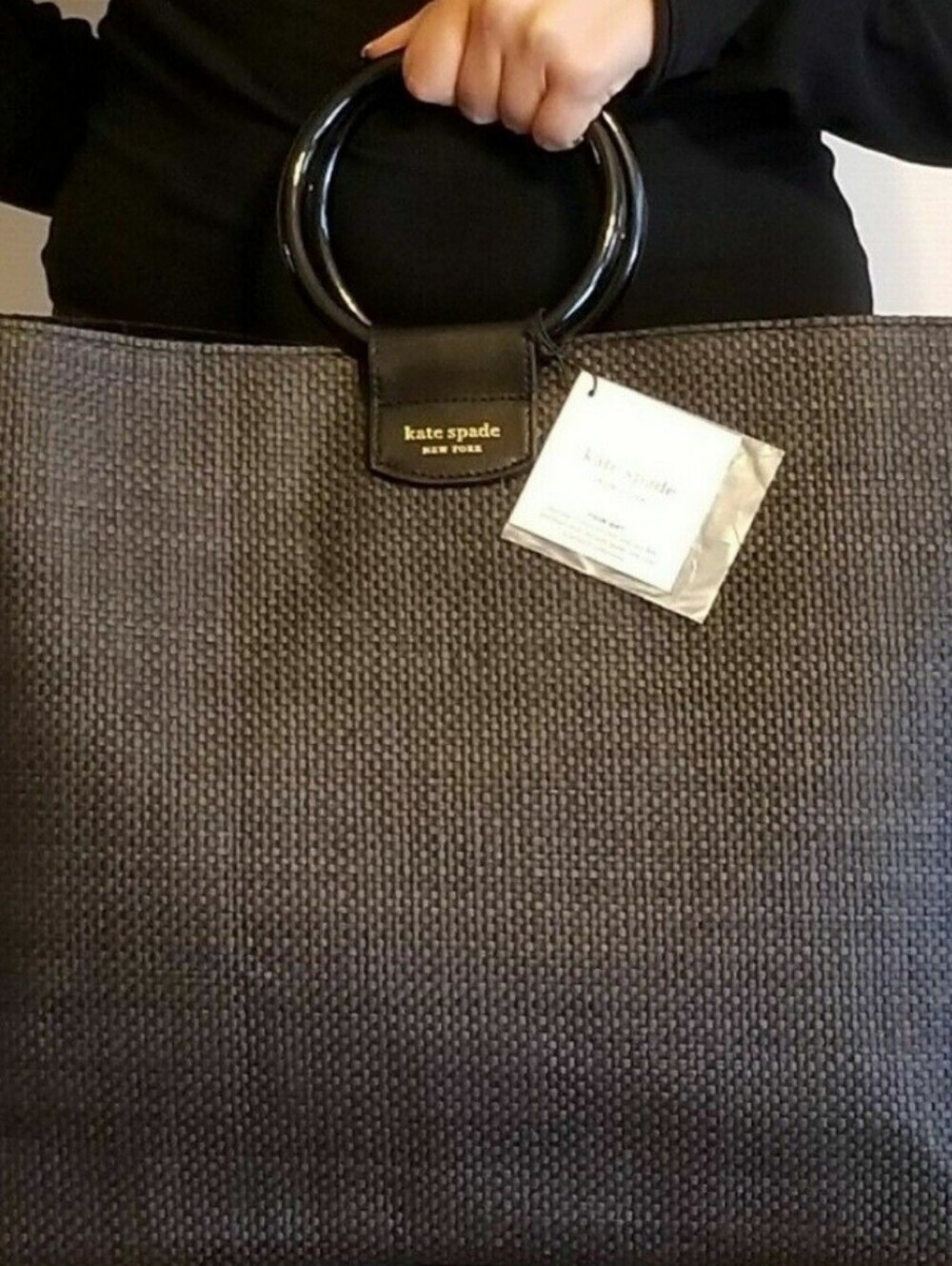 Kate Spade RaffiaTote with Ring Handles - Picture 3 of 5